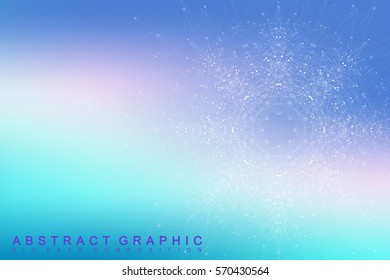 Modern Structure Molecule DNA. Atom. Molecule and communication background for medicine, science, technology, chemistry. Medical scientific backdrop. Lines plexus. Card surface, vector illustration