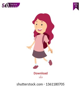 Modern student - cartoon people character  vector illustration on white background