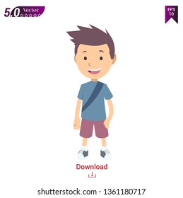 Modern student - cartoon people character  vector illustration on white background