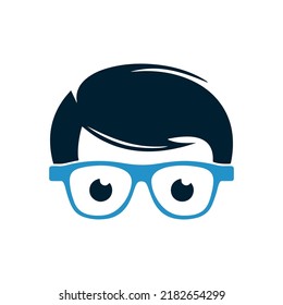 Modern student geek logo vector illustration