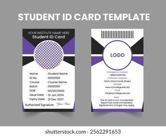 Modern Student ID Card Template Design
Professional School ID Badge Template
Sleek Student Identity Card Design Template
Customizable College ID Card Template