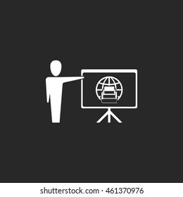 Modern studies school subject sign simple icon on background