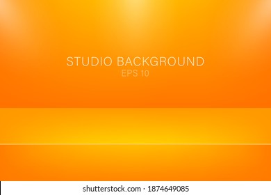 Modern studio background, great design for any purposes. Vector orange abstract background. 3d vector illustration.