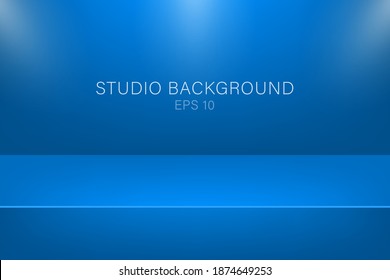Modern studio background, great design for any purposes. Vector blue abstract background. 3d vector illustration.