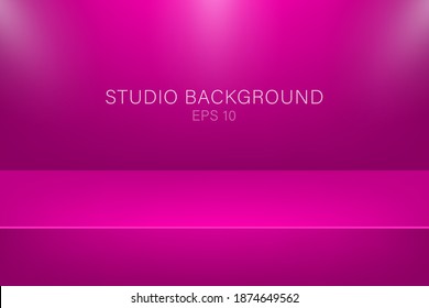 Moderno fondo de estudio, gran diseño para cualquier propósito. Fondo abstracto de color rosa vectorial. Ilustración vectorial 3d.