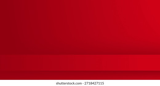 Modern studio background, great design for any purposes. Vector red abstract background. 3d vector illustration.