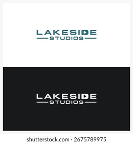 Modern Studio Logo with Stylized Letter D and Clean Horizontal Line Design