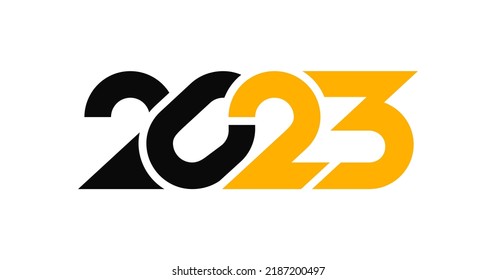 Estilo moderno 2023 números ilustración vectorial con diseño de cadena creativa para banner y web de Año Nuevo de vacaciones