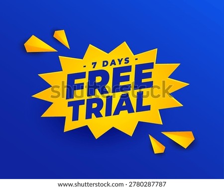 modern style 7 days free trial promo background design vector