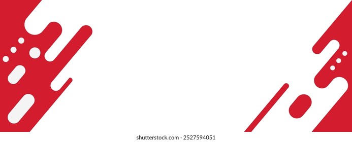 Modern style abstract background of red and white colors with seamless and clean style. Trendy geometric abstract banner design.