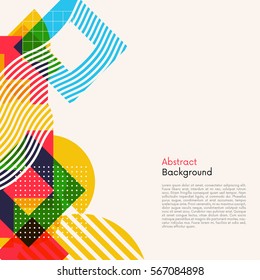 Modern style abstract geometic shapes background. Vector Illustration