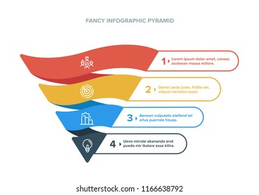 Modern Style Abstract infographic Pyramid number options template Vector illustration can be used for workflow layout diagram business step options banner web design colorful