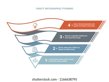 Modern Style Abstract infographic Pyramid number options template Vector illustration can be used for workflow layout diagram business step options banner web design colorful