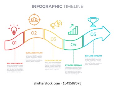 Modern Style Abstract infographics timeline steps number options template Vector illustration can be used for workflow layout diagram business step options banner web design colorful