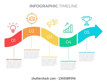 Modern Style Abstract infographics timeline steps number options template Vector illustration can be used for workflow layout diagram business step options banner web design colorful