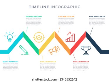 Modern Style Abstract infographics timeline steps number options template Vector illustration can be used for workflow layout diagram business step options banner web design colorful
