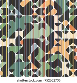Resumen de estilo moderno en color, con composición hecha de varias formas y líneas redondeadas, fondo de moda de formas geométricas, patrón mosaico de moda  