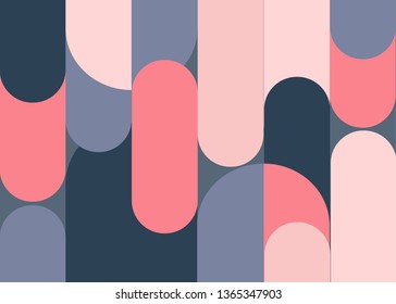Modern style abstraction with composition made of various rounded shapes in color. 