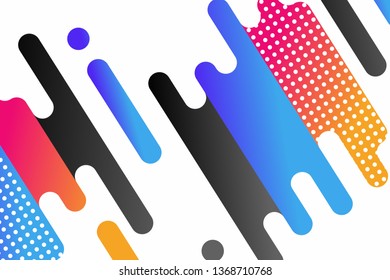 Modern style abstraction with composition made of various rounded shapes in color.