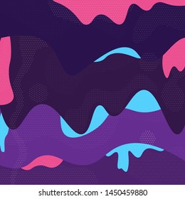 Modern style abstraction with composition made of various shapes in color. Vector illustration