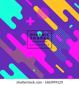 Modern style abstraction with composition made of various rounded shapes with geometrical element . Vector illustration.
