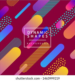Modern style abstraction with composition made of various rounded shapes with geometrical element . Vector illustration.