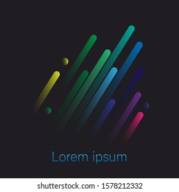 Modern style abstraction with composition made of various rounded shapes in color. Vector illustration. Logo abstract colorful geometric background.