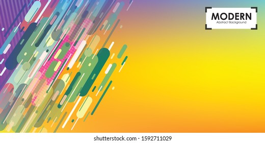 Modern style abstraction with composition made of various rounded shapes in color.