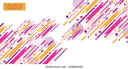 Modern style abstraction with composition made of various rounded shapes in color