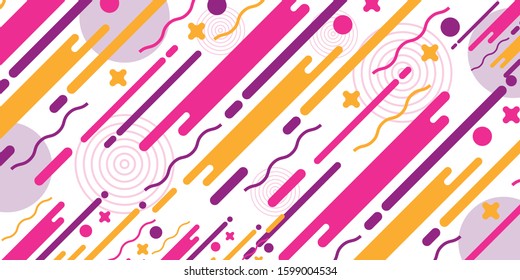 Modern style abstraction with composition made of various rounded shapes in color