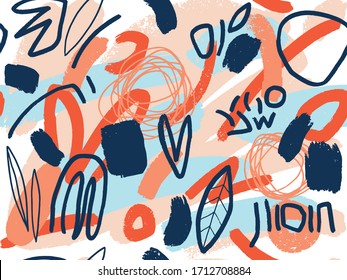 Modern style abstraction with composition made of various rounded shapes in color. Vector illustration.