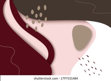 Modern style abstraction with composition made of various rounded shapes in color. Vector illustration.