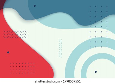Modern style abstraction with composition made of various rounded shapes in color. Vector illustration.