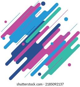 Modern style abstraction with composition made of various rounded shapes in color. Vector illustration.