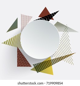 Modern style abstraction with composition made of various rounded shapes in color. Vector illustration.
