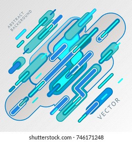 Modern style abstraction with composition made of various rounded shapes in color. Vector illustration.