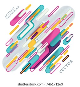 Modern style abstraction with composition made of various rounded shapes in color. Vector illustration.