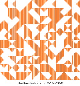 Resumen de estilo moderno con composición hecha de diferentes triángulos y líneas, fondo naranja de moda de formas geométricas, patrón de mosaico de moda solar  