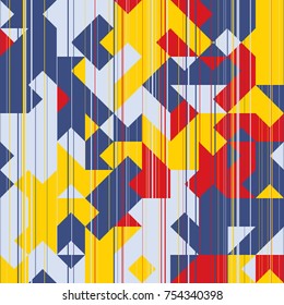 Modern Style Abstraction with Composition Made of Various Triangles and Lines, Fashion  Background of Geometric Shapes, Trendy Mosaic Pattern  