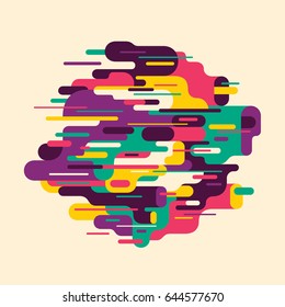 abstracción de estilo moderno con diseño de varias formas redondeadas en color. Ilustración vectorial.