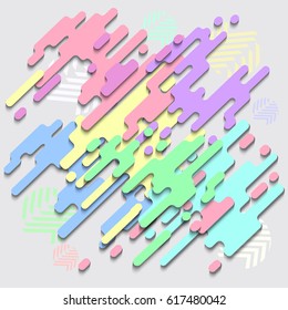 Modern style abstraction pastel color with composition made of various rounded shapes in color. Vector illustration