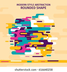 Modern style abstraction rounded shapes various color