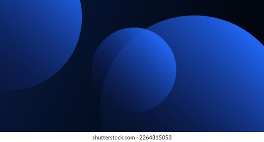 Modern Style Background, Header or Banner Design with Large Blue Overlapping Bubbles Pattern, Multi Purpose Creative Wide Scale Template for Web with Copyspace in Editable Vector Format