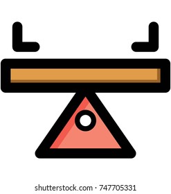 
Modern style balance scale or seesaw cartoon style vector illustration
