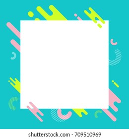 Modern style banner template. White paper blank on abstract background in blue color tone. Vector illustration.
