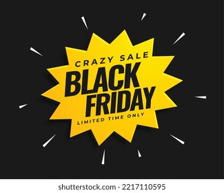 modern style black friday crazy sale promotion template vector