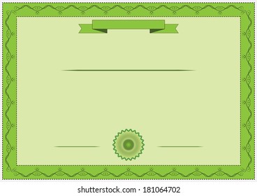 Modern style blank certificate vector illustration.