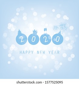 Modern Style Blue New Year Card, Cover or Background Design Template - 2020