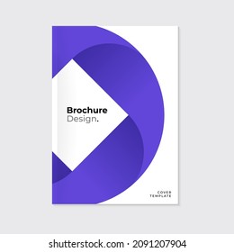 Modern style brochure, cover, leaflet template design. Dynamic rounded blue abstract circular shape on white background. Vector eps10