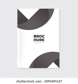 Modern style brochure, cover, leaflet template design. Dynamic rounded blank abstract circular shapes on white background. A4 blank